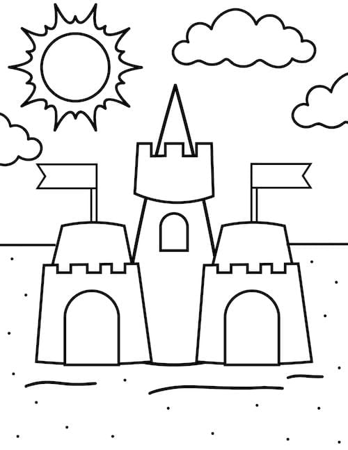 sandcastle coloring page