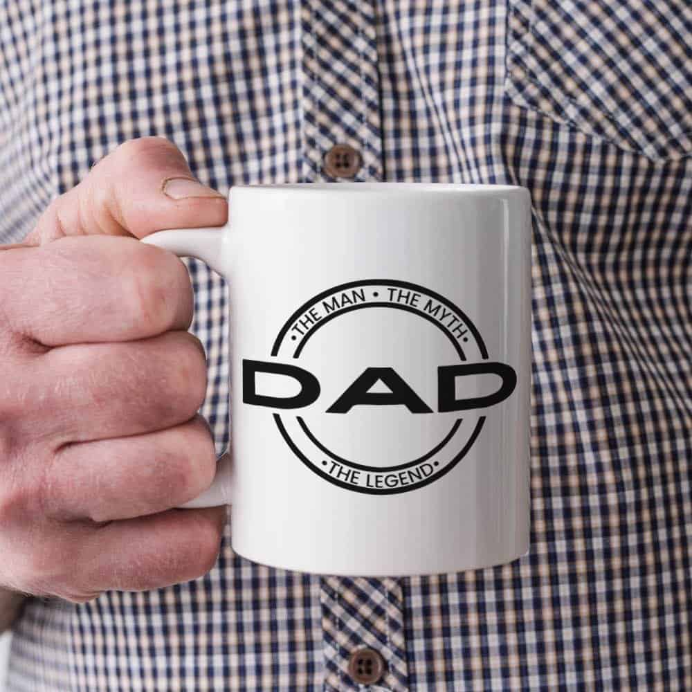 dad the man myth legend circle mug Father's Day svg