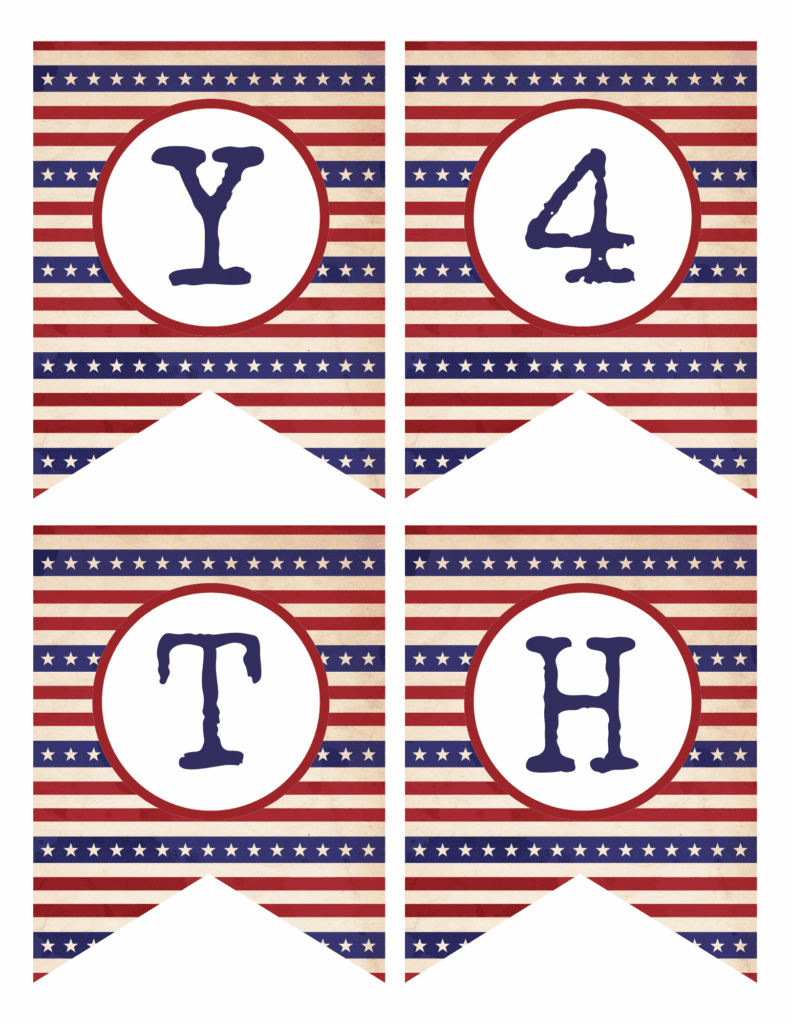 banner with Y, 4, T, H in red, white, and blue.